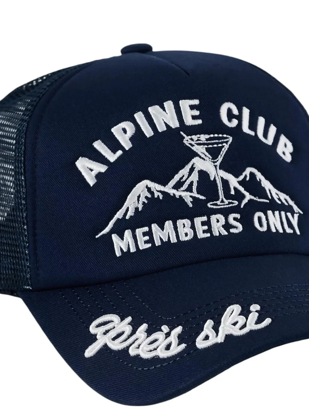 Anthropologie Worn West Alpine Club Trucker Hat Navy One Size